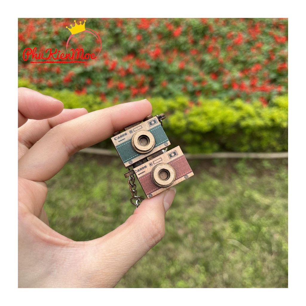Móc chìa khóa hình máy ảnh kiểu dáng vintage ngộ nghĩnh đơn giản
