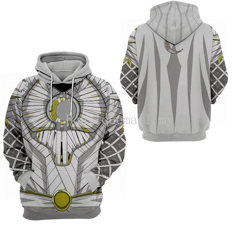 Áo Khoác Khóa Kéo Có Nón Trùm Đầu Có Khóa Kéo Giản Dị Hình Phim Moon Knight Hàng Mới Dành Cho Nam