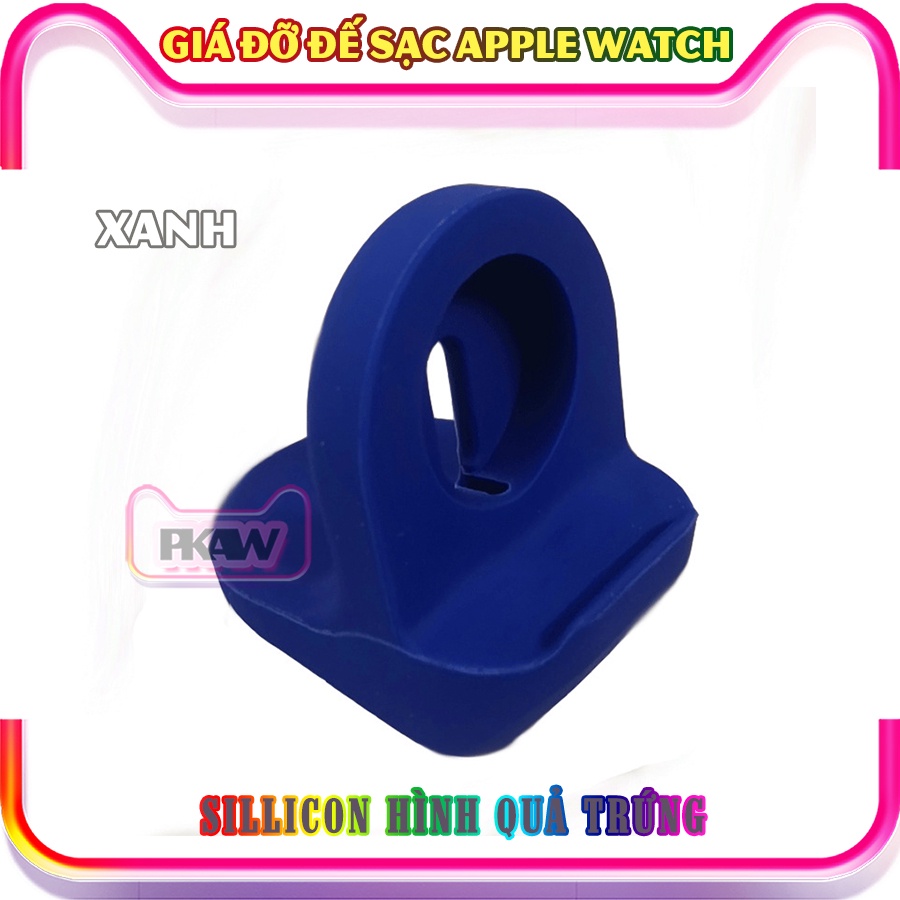 Giá đỡ đế sạc cho đồng hồ thông minh Apple Watch 7/6/5/4/3/2/1 silicon hình quả trứng - Trắng