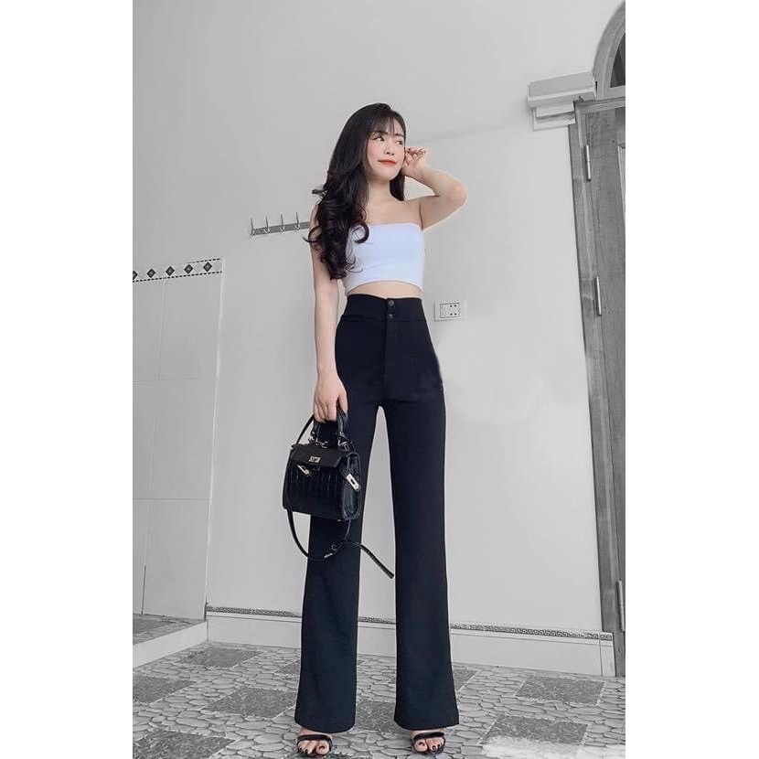 Quần Tây Ống Loe Dáng Dài Vải Cát Hàn Co Dãn | BigBuy360 - bigbuy360.vn