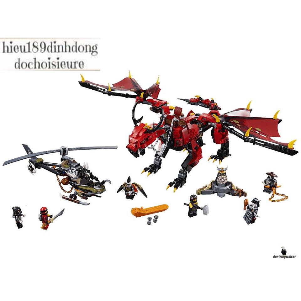 Lắp ráp xếp hình NOT Lego Ninjago Movie 70653 Bela 10938 : Rồng Chúa Firstbourne 918 mảnh