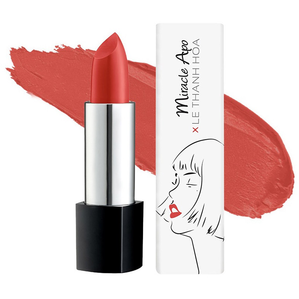 Son lì Miracle Apo Lipstick Matte x Lê Thanh Hòa Vibrant - Hồng đào 4g