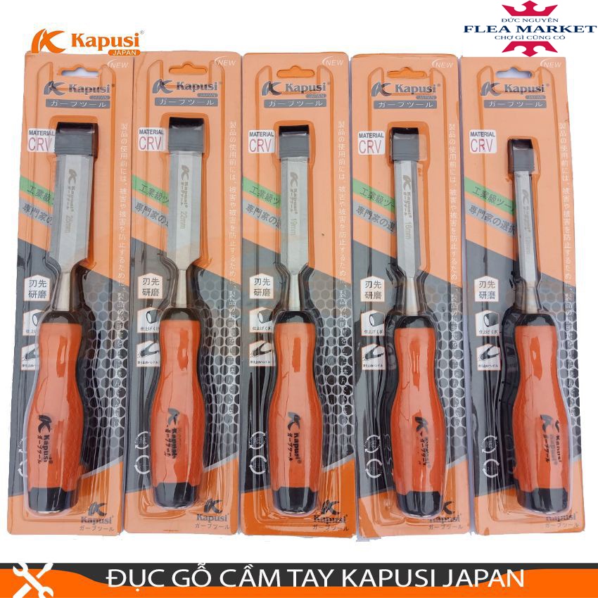 ĐỤC GỖ CẦM TAY KAPUSI JAPAN - TRẠM GỖ TIÊU CHUẨN NHẬT BẢN, CÁC KÍCH THƯỚC 12-16-19-22-25MM cao cấp