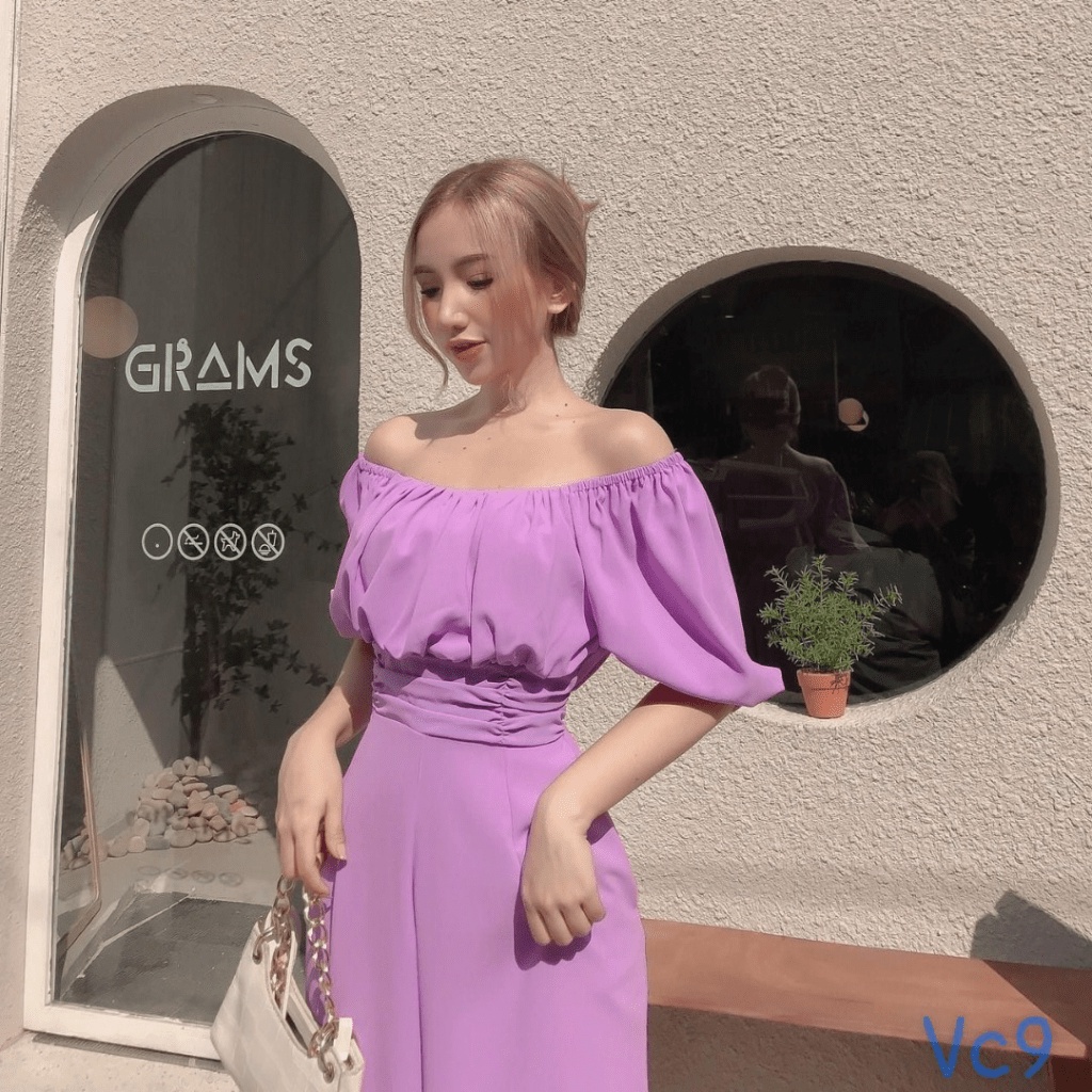 JUM LỤA MÀU TÍM THỦY CHUNG TÔN DÁNG CỰC XINH PU (HÀNG QUẢNG CHÂU)