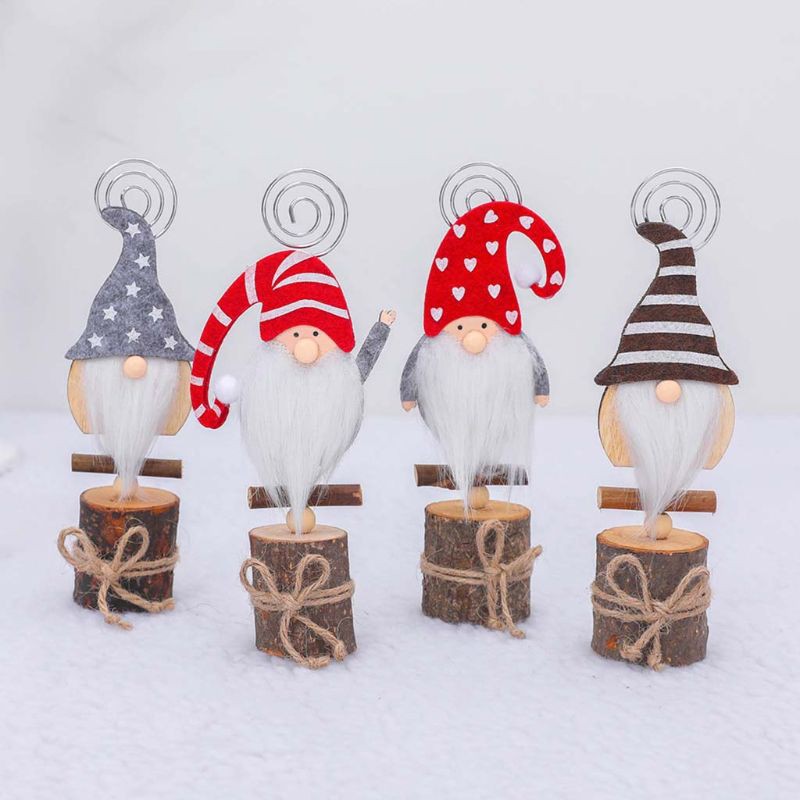 Set 4 Kẹp Gỗ Giữ Thẻ Tên Hình Ông Già Noel