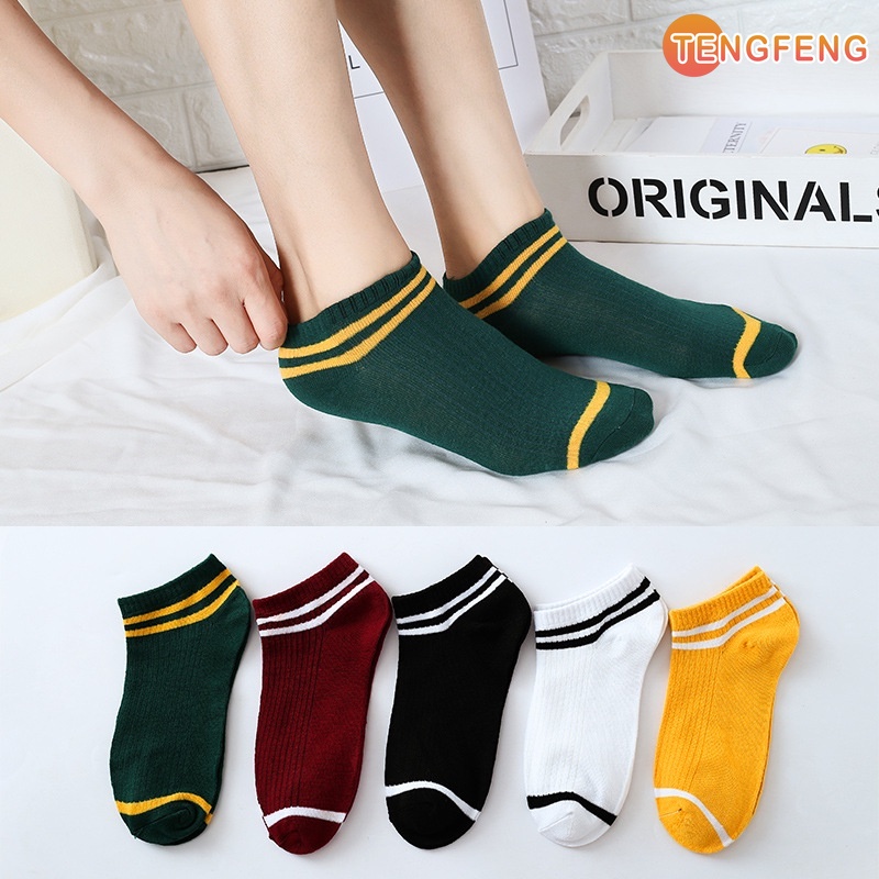 Vớ cotton Cổ Thuyền Màu Sắc Đơn Giản Thời Trang Mùa Hè Phong Cách Hàn Quốc Cho Nữ