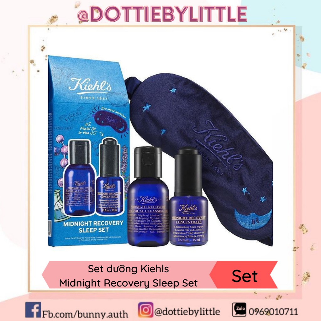 [BILL US] Set dưỡng phục hồi da Kiehls Midnight Recovery Sleep Set