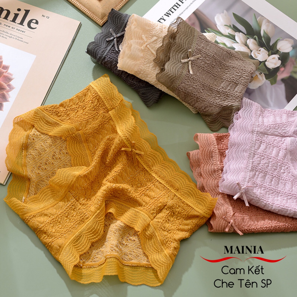 [Siêu Dày, Co Giãn] Quần Lót Nữ Cotton Cao Cấp Viền Ren Nhiều Màu Chíp Nữ Cotton Dễ Thương Mainia Shop
