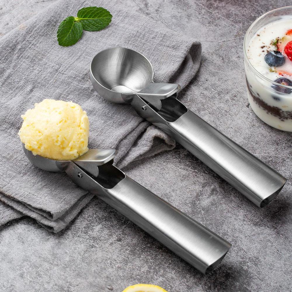 Ice Cream Scoop Stainless Steel Ice Cream Spoon Metal Icecream Cookie Scoop Melon Fruit Baller Ice Ball Maker Kitchen