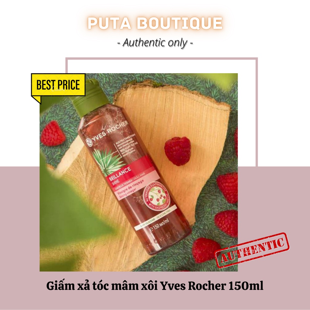 Giấm xả tóc mâm xôi Yves Rocher dành cho da đầu dầu, tóc xỉn màu 150ml