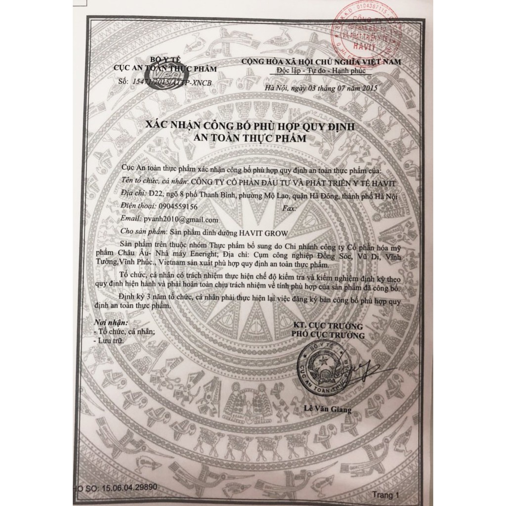 Sữa Havit grow 900g -Dành cho trẻ cần phát triển chiều cao