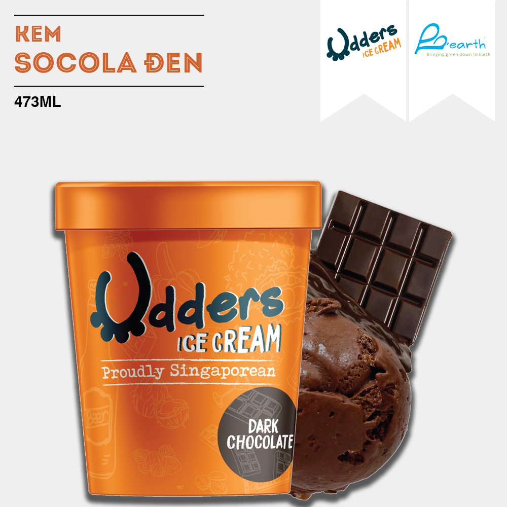 Kem Socola Bỉ UDDERS - UDDERS DARK CHOCOLATE (100ML/473ML)