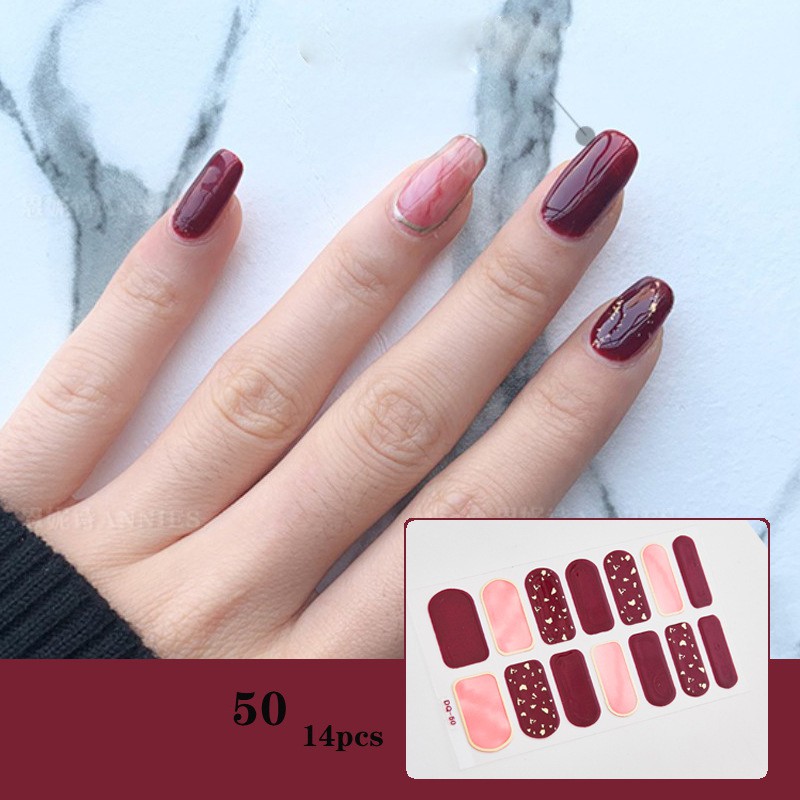 Bộ dán móng tay nail sticker mới về gồm 14 móng, không thấm nước, có độ đàn hồi tốt [MTQH41D55]