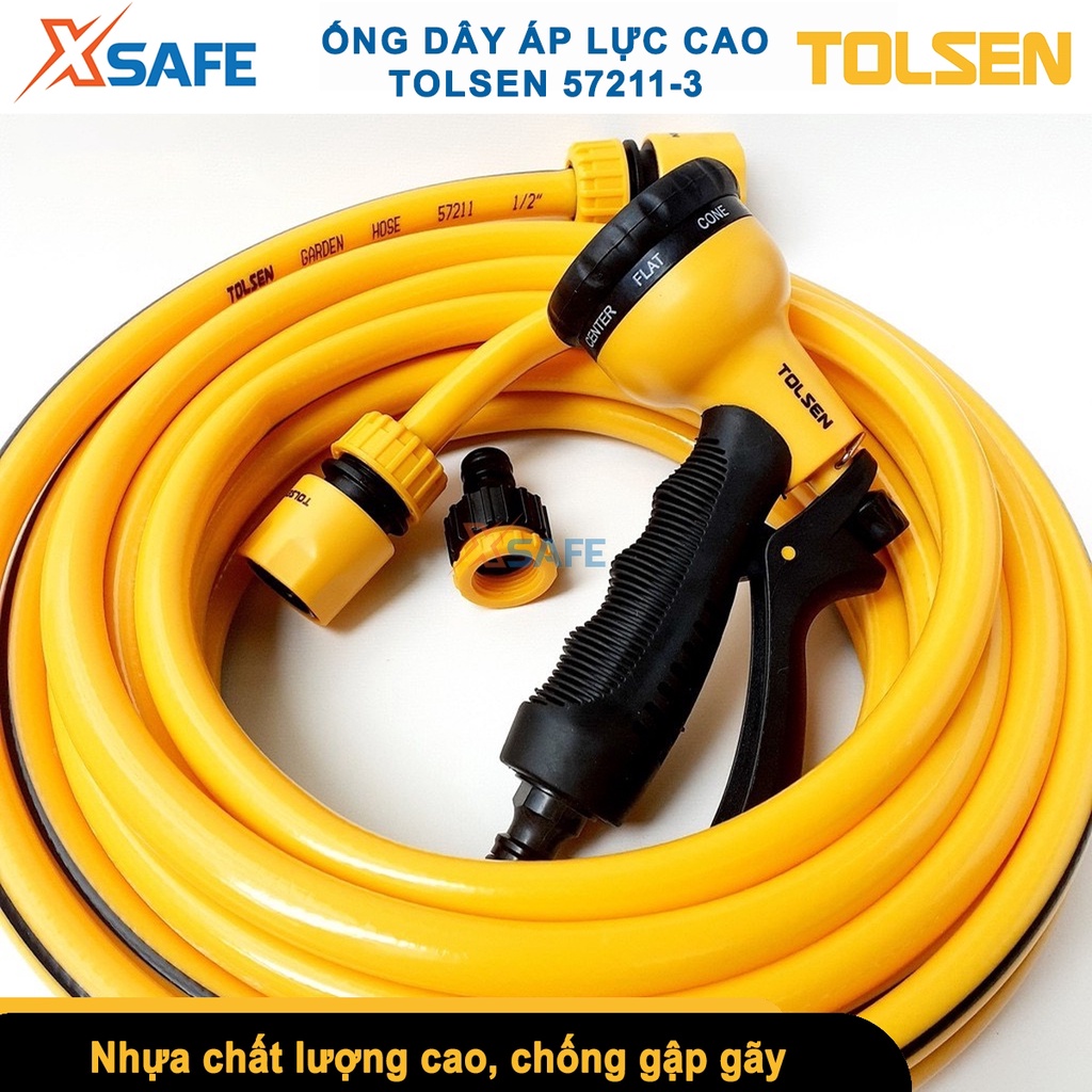 Ống nước áp lực cao PVC TOLSEN 15-30m | ống nhựa pvc đường kính 16mm chịu áp lực 400PSI gọn nhẹ, chống gập gãy [XSAFE]
