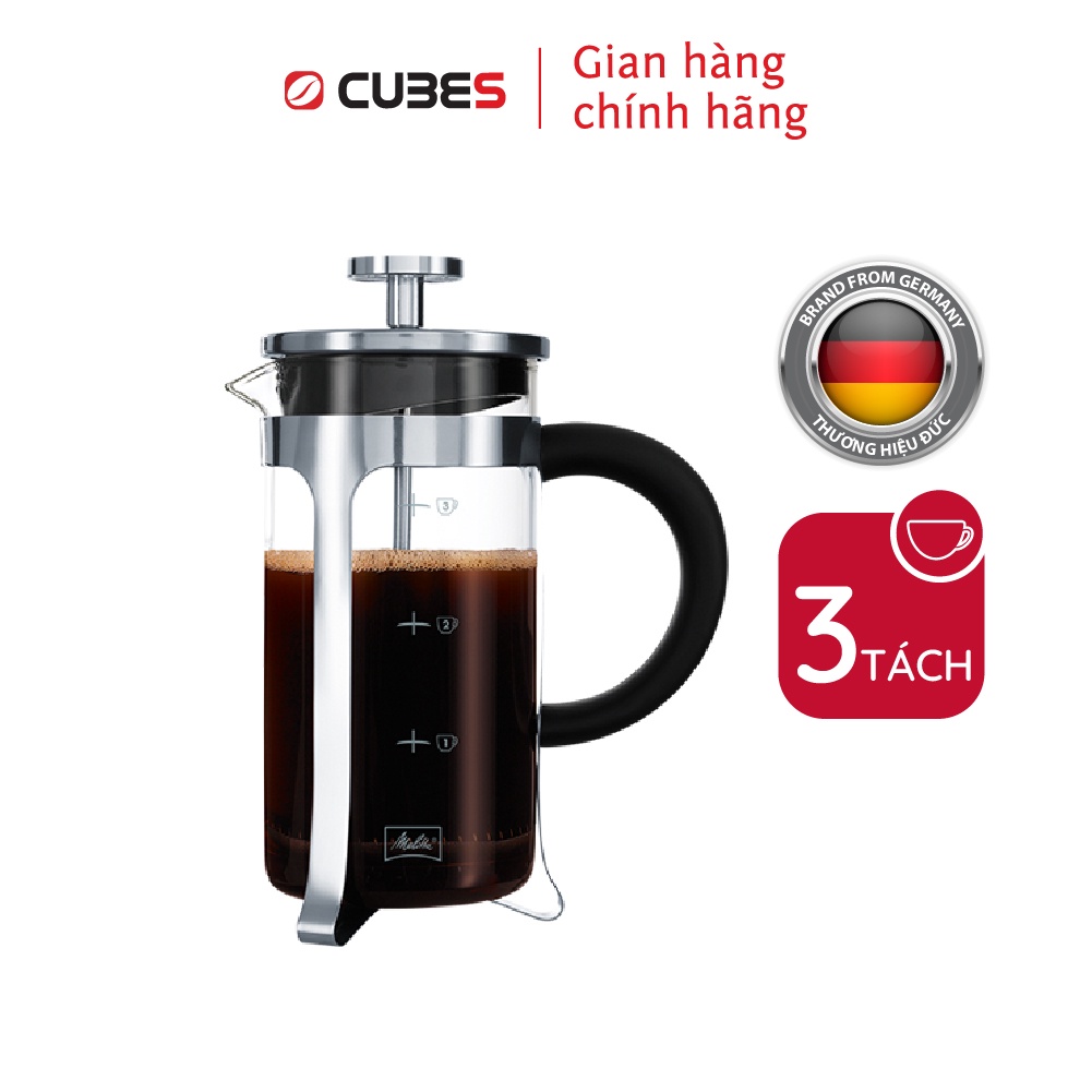 Bình pha cà phê French Press Melitta Premium 3 tách - Nhập khẩu chính hãng 100% từ thương hiệu Melitta, Đức