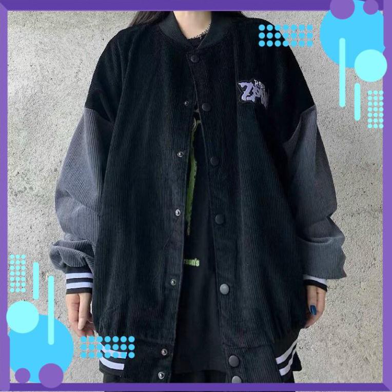 [Mặc Là Sang]  Áo Khoác Nhung Gân Bóng Chày ZOMBIF Form Rộng Mẫu Mới Siêu Chất | BigBuy360 - bigbuy360.vn