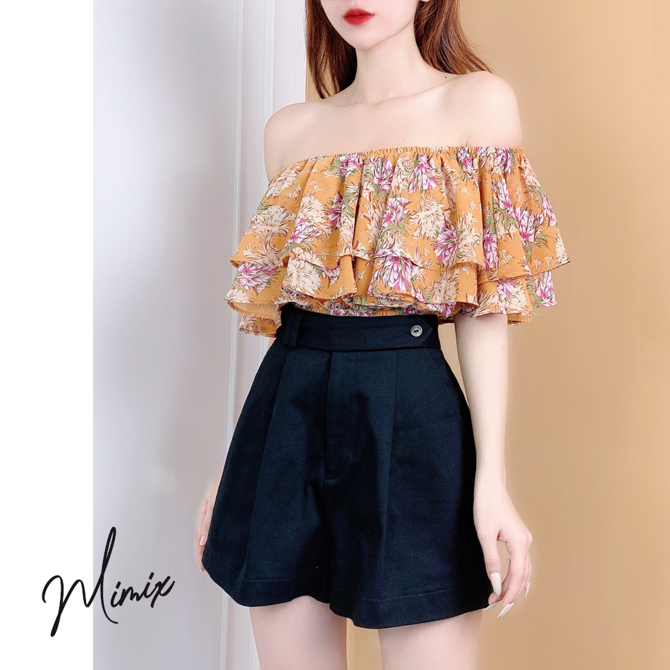 Quần short nữ chất kaki đai liền MIMIX CH2125