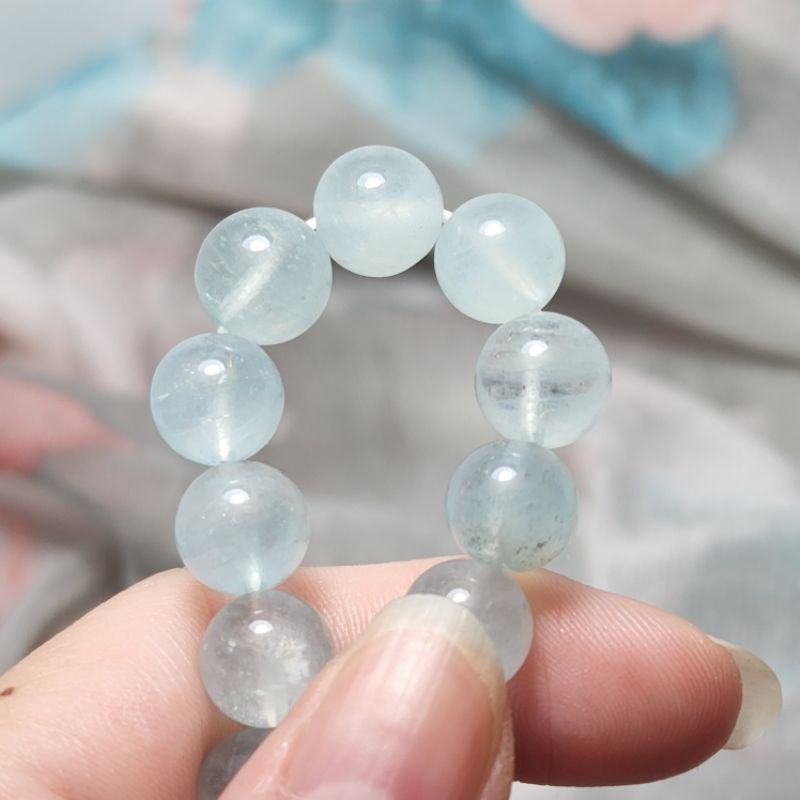 Hạt lẻ đá phong thủy Aqua xanh 8li