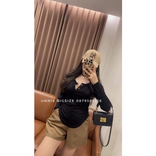 🔥 unnie bigsize 🔥 áo thun vạt bầu cổ cúc maiithuong bigsize