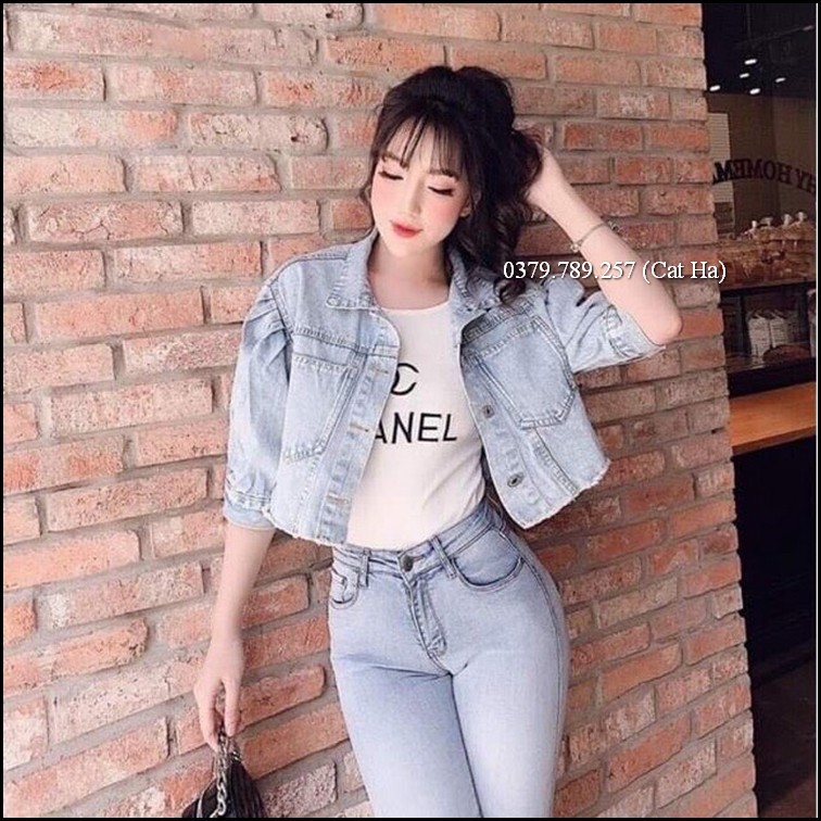 Áo khoác nữ chất jean cao cấp thời trang form dưới 58Kg trơn Basic BB41