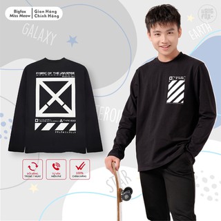 Áo Thun Bé Trai Dài Tay Ovesize Bigfox Thu Đông Size Đại Teen Boy In Hình Vuông Ở Lưng 12-15 tuổi