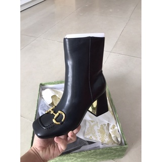 boot mũi xích gc gót vuông cao cổ