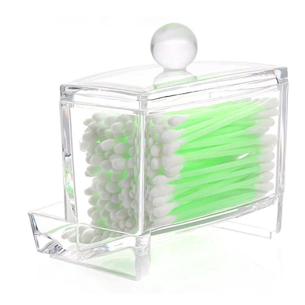 Clamshell Portable Mini Transparent Cotton Pad Storage Box/ Cosmetic Organizer for Cotton Pads, Cotton Swabs, Make Up Pads