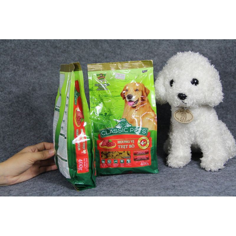 [COMPO 5 Gói ]Thức ăn cho chó trưởng thành classic pets Adult vị thịt bò 400g - Jpet shop