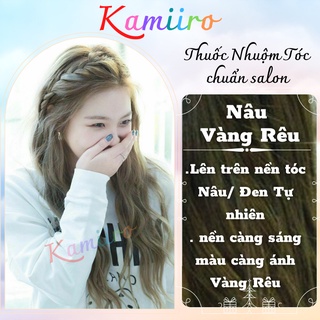 THUỐC NHUỘM TÓC NÂU VÀNG ÁNH RÊU KHÔNG CẦN TẨY TÓC CHUẨN SALON KAMIIRO