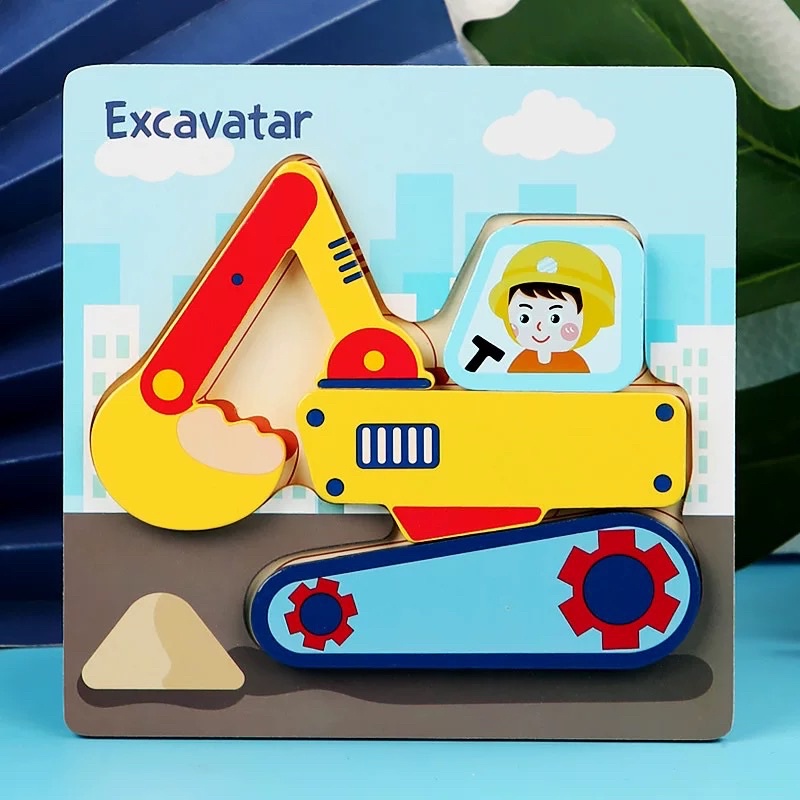 Đồ chơi giáo dục, bảng ghép gỗ thông minh nhiều chủ đề 3D