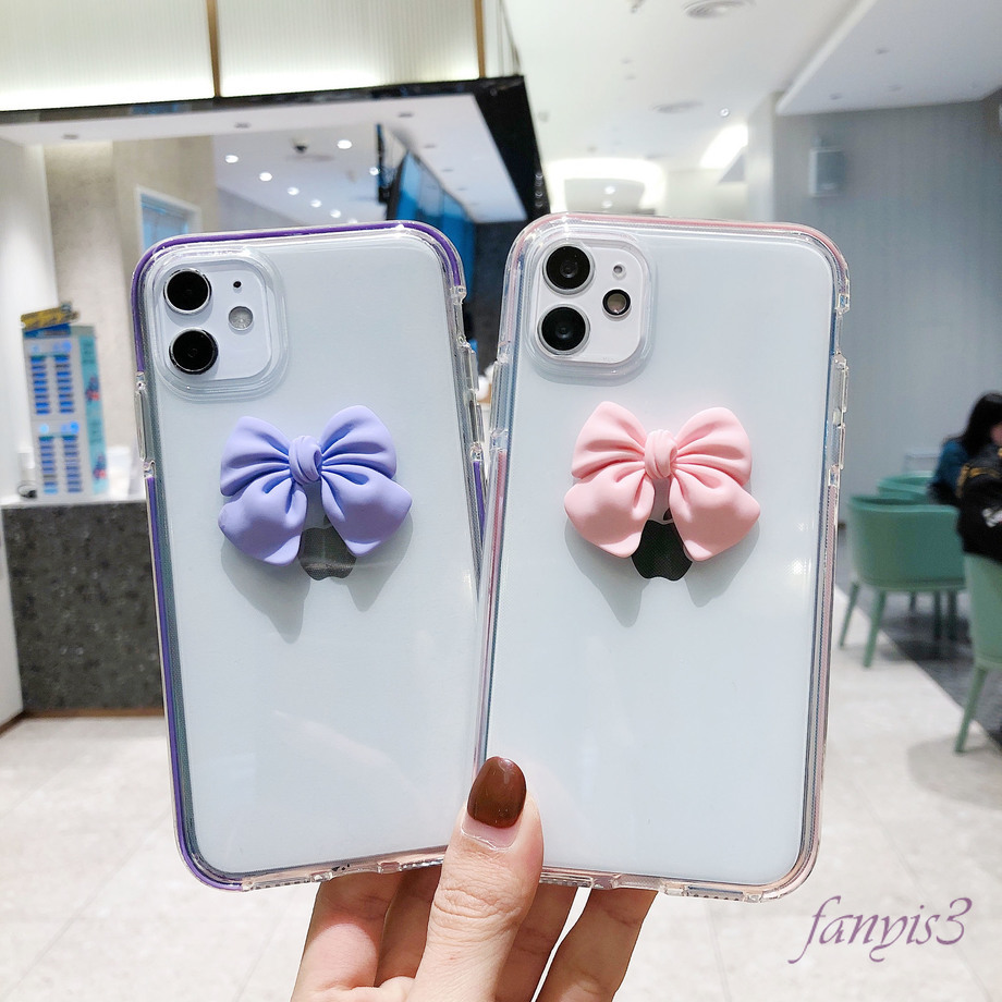 Iphone 12 11 Pro Max Se 2020 Xs Max Xr 12 Mini 6s 8 7 Plus Ốp điện thoại TPU mềm chống sốc đính nơ cho | BigBuy360 - bigbuy360.vn