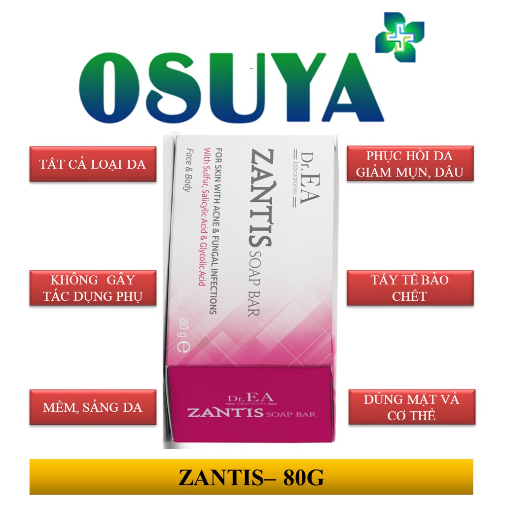 [ Chính Hãng ] Xà Bông Tắm Và Rửa Mặt Kiềm Dầu Cho Da Mụn, Tẩy Tế Bào Chết – ZANTIS SOAP BAR 80G | BigBuy360 - bigbuy360.vn