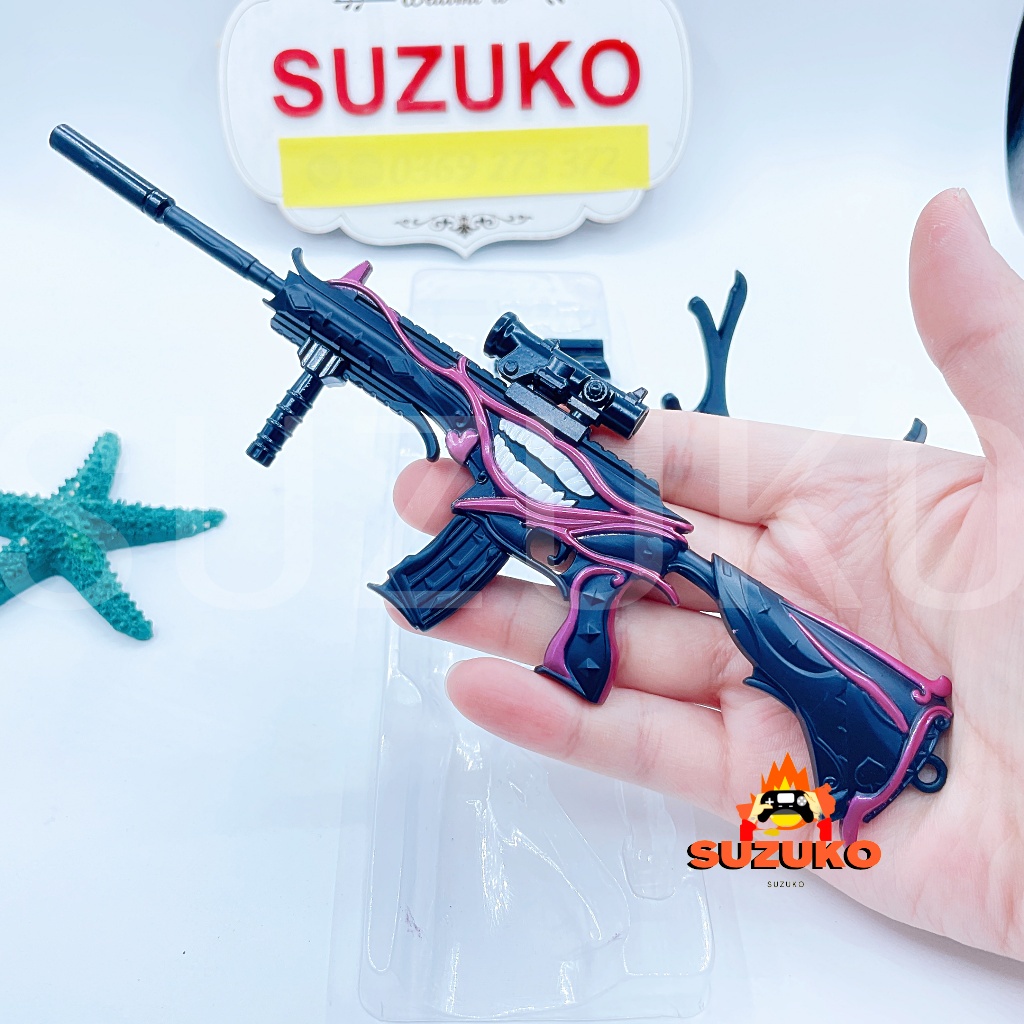 Mô hình M416 pubg kim loại lắp ráp mini Skin Chú Hề dài 20cm đồ chơi lắp ghép Tặng kèm kệ đỡ trưng bày