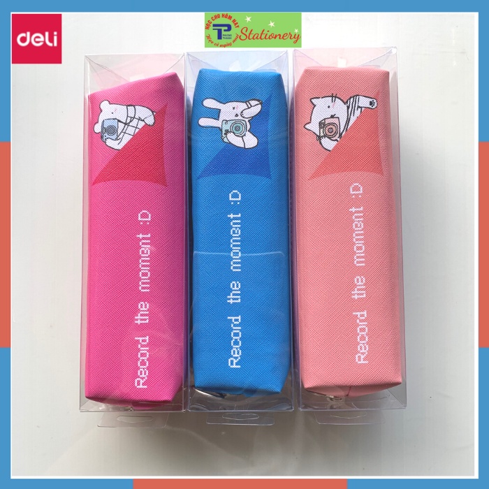 Túi Đựng Bút, Đựng Đồ Cá Nhân Deli Bằng Vải Canvas Hình Động Vật Đáng Yêu - 1 chiếc H915