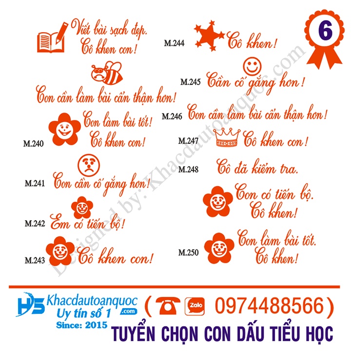 Con dấu nhận xét học sinh tiểu học