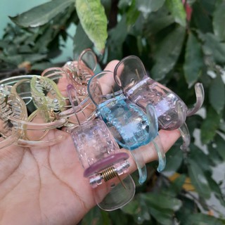 Kẹp tóc 3 răng đầu bầu màu trong (màu ngẫu nhiên)