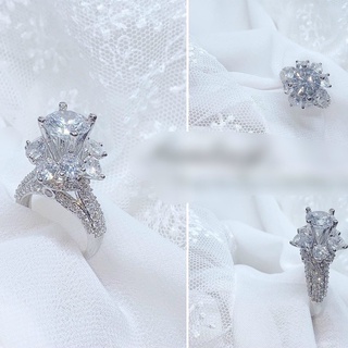 Nhẫn Đính Hôn Kim Cương Vàng Trắng Nữ - Trang Sức Queen