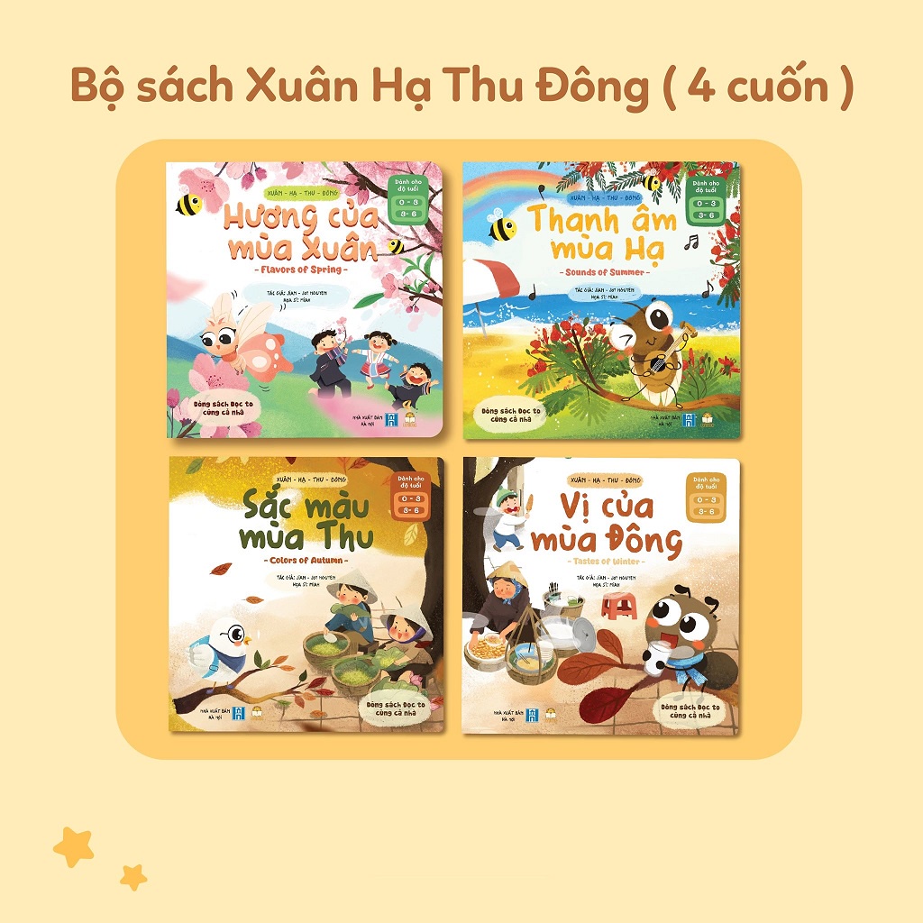Bộ sách song ngữ Xuân Hạ Thu Đông - Dành cho bé 0 đến 6 tuổi