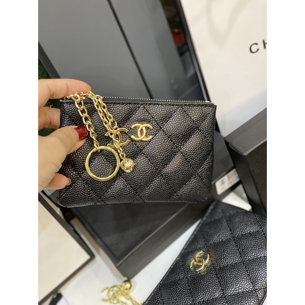 VÍ CHANEL C19 CẦM TAY MINI KÈM CHARM MÓC KHOÁ FULLBOX