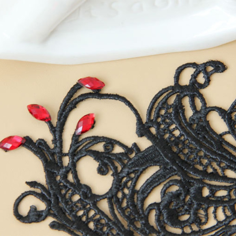 Băng Đô Ren Đen Nửa Mặt Dùng Hóa Trang Tiệc Halloween