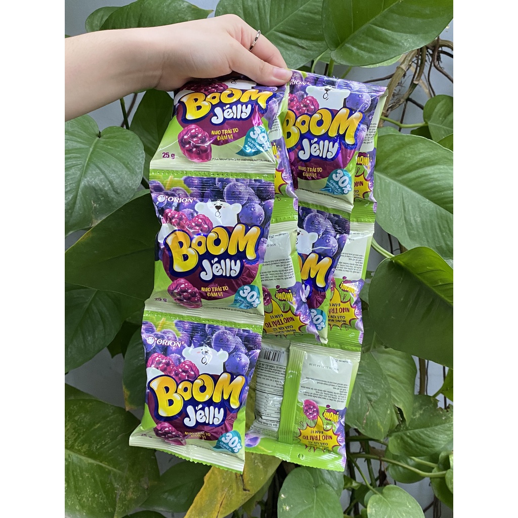 Kẹo Dẻo Boom Jelly Orion Vị Nho (Dây 10 gói x 25g)