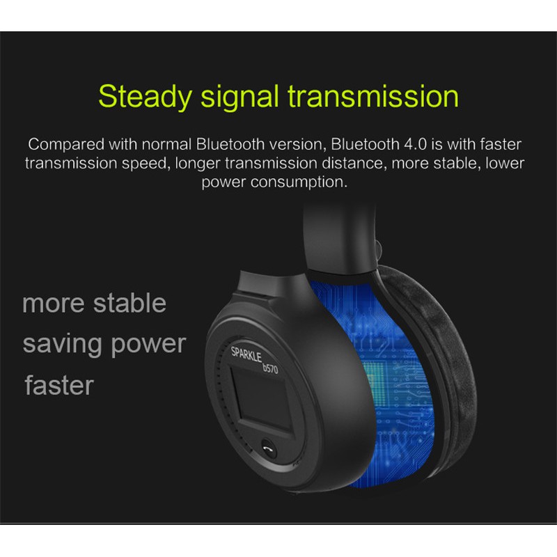 Zanzealot Tai Nghe bluetooth Không Dây b570  Hỗ Trợ Thẻ tf / sd Cho Điện Thoại iphone