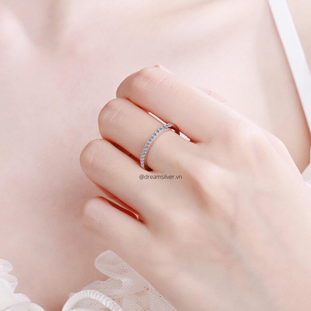 Nhẫn Bạc Dreamsilver 1 Hàng Đính Đá NT018