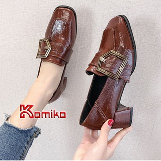 [SIÊU PHẨM 2019] Giày nữ cao gót đế vuông da bóng cao cấp - KOMIKO_shoes