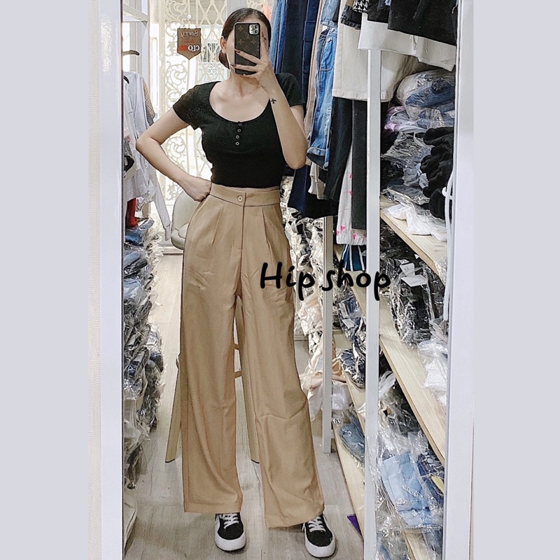 Quần tây suông lưng cao trên rốn form chuẩn (Hình thật ) | BigBuy360 - bigbuy360.vn