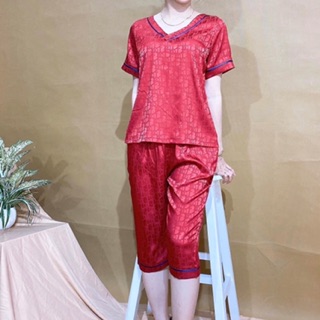 Bộ lụa lỡ cổ tim