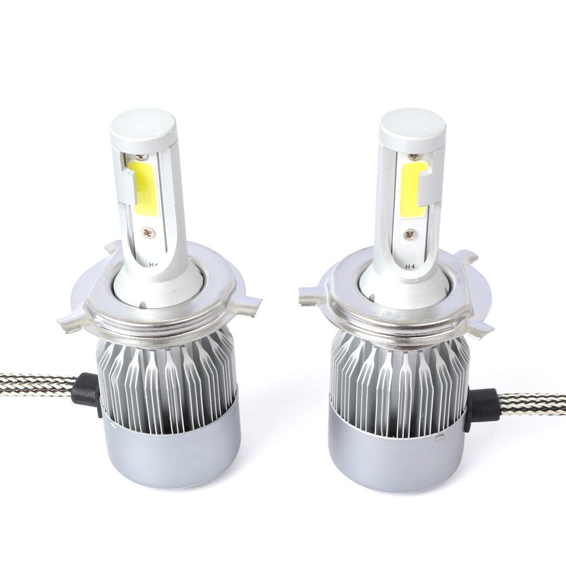 New 2pcs C6 LED Car Headlight Kit COB H4 36W 7600LM White Light Bulbs