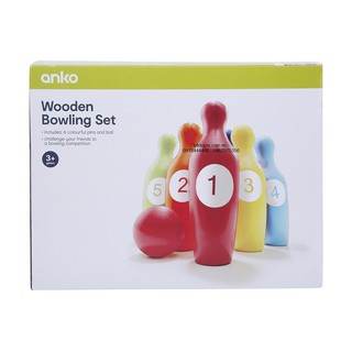 Bộ đồ chơi Bowling gỗ số sắc màu