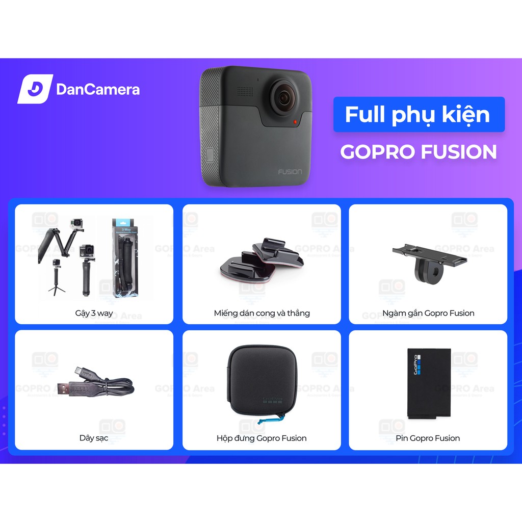 Máy Quay GoPro Fusion 360 camera - Bảo hành 1 đổi 1 12 tháng