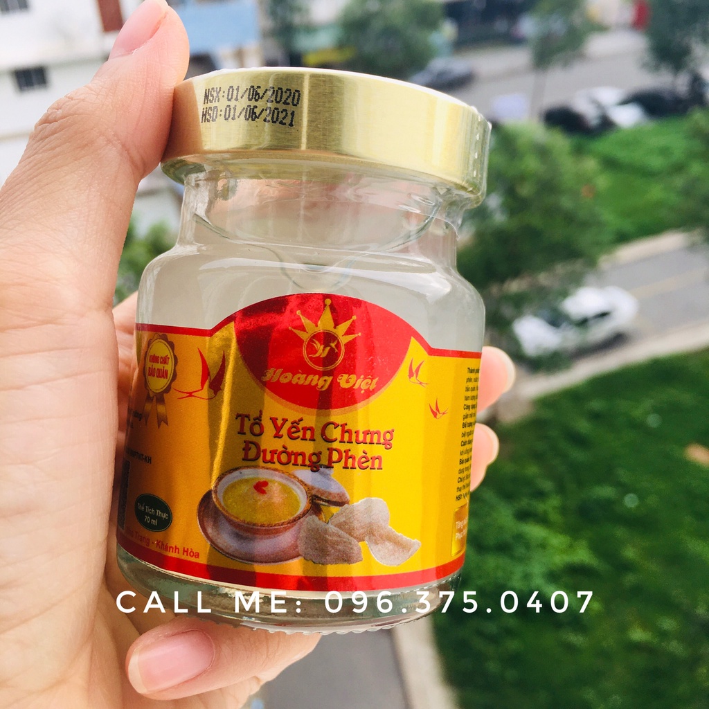 Yến chưng đường phèn Hoàng Việt 70ml - yến sào chưng sẵn Nha Trang Khánh Hòa dành cho mọi đối tượng, tăng cường sức khỏe